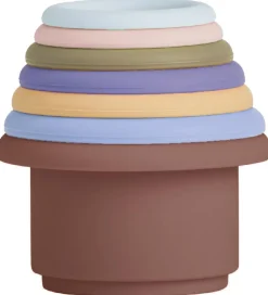 Stablelegetøj-OYOY Stablekopper - Tawa Silikone - Caramel/Blue