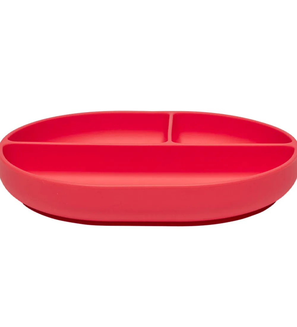 Tallerkener-OYOY Tallerken - Enkei Suction - Silikone - Cherry Red