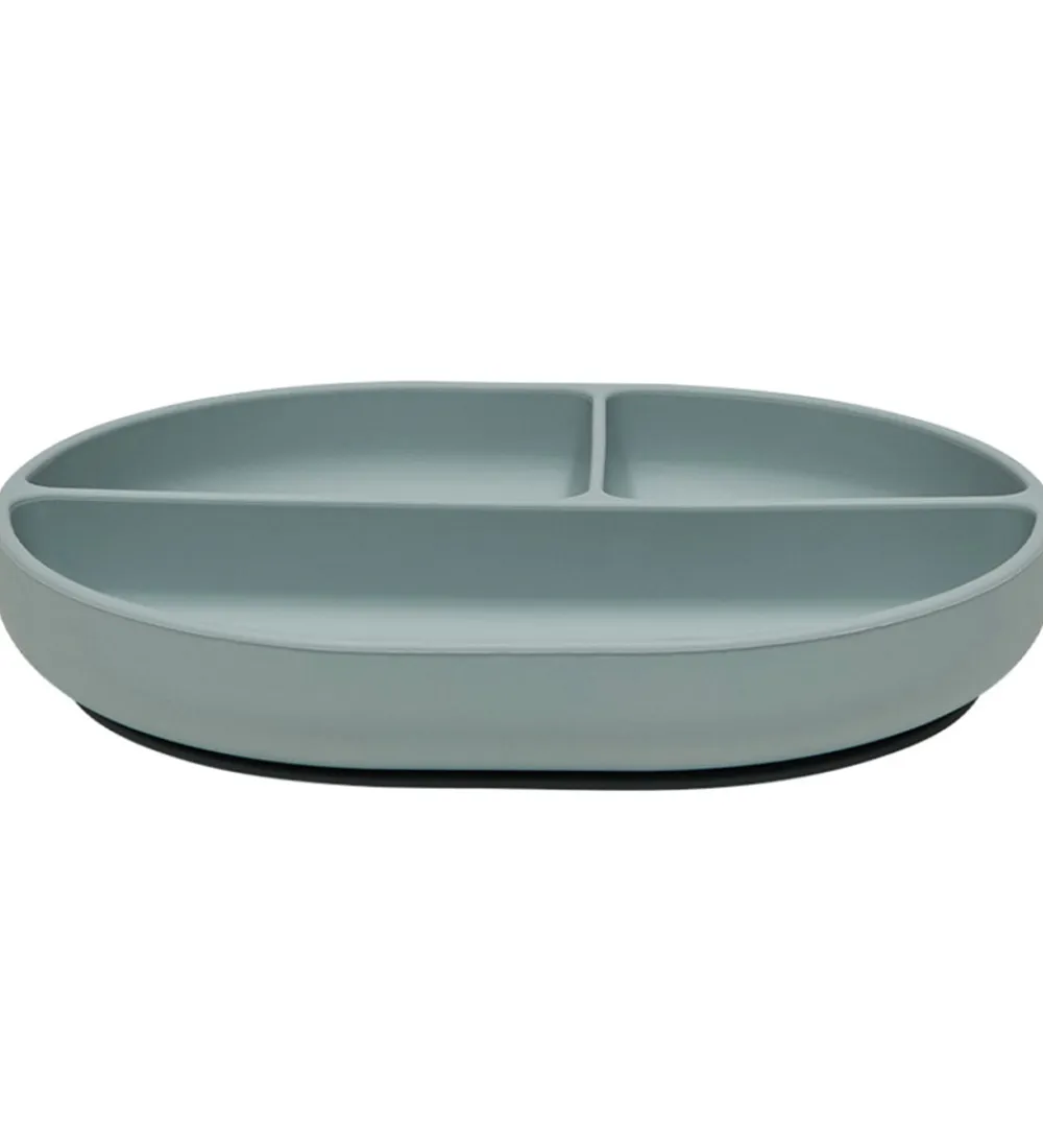 Tallerkener-OYOY Tallerken - Enkei Suction - Silikone - Dusty Blue