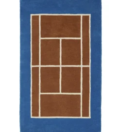 Tæpper-OYOY Tæppe - Tennis Tæppe - 150x88 cm - Caramel/Optic Blue