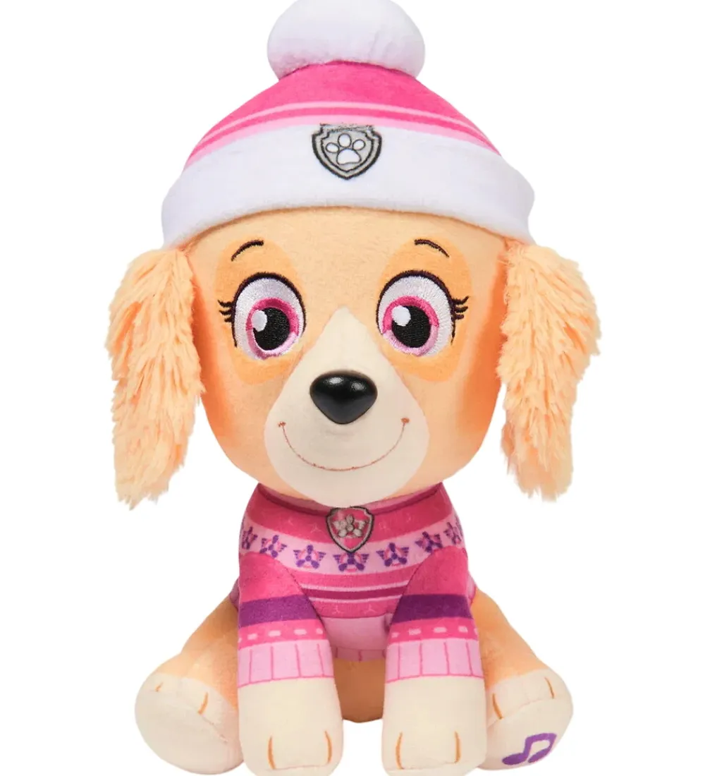 Bamser-Paw Patrol Bamse m. Lyd - Holiday Music - 20 cm - Skye