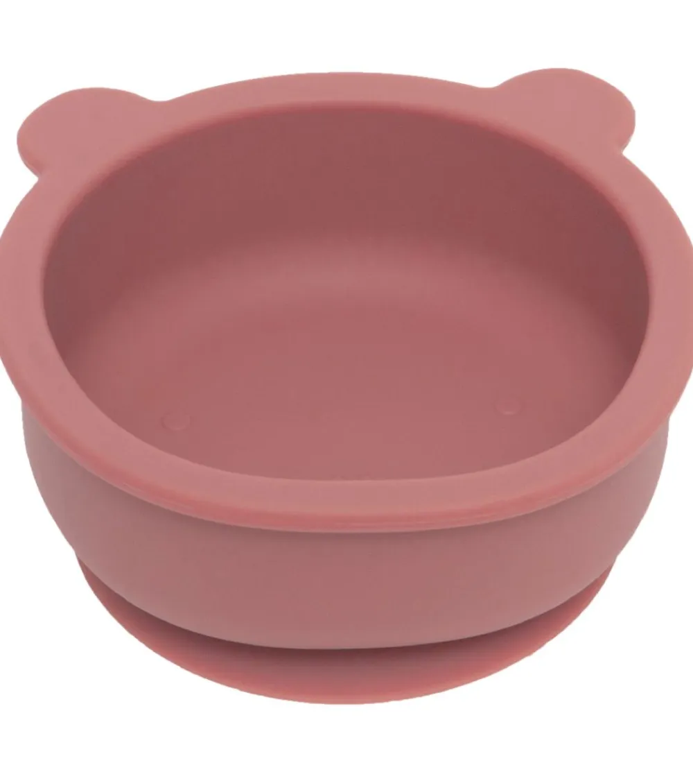 Petit Monkey Skåle*Skål m. Sugekop - Silikone - Bear - Mahogany Rose