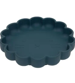 Petit Monkey Tallerkener*Tallerken m. Sugekop - Silikone - Lion - Balsam Blu