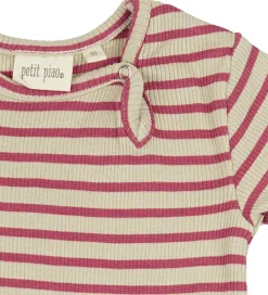Sommerdragter-Petit Piao Sommerdragt - Rib - Modal - Light Berry/Dark Off Whit