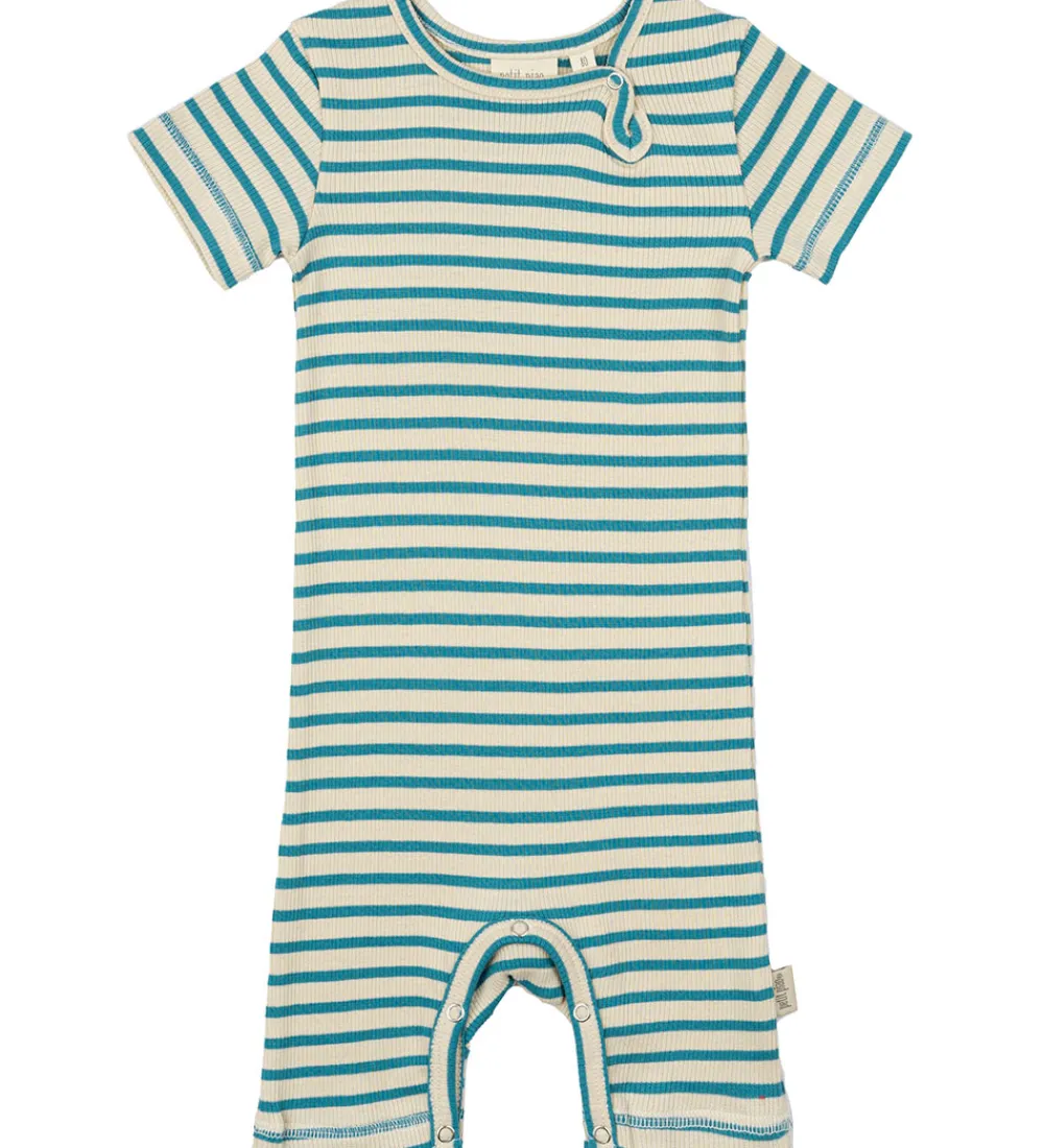 Sommerdragter-Petit Piao Sommerdragt - Rib - Modal - Turquise/Dark Off White