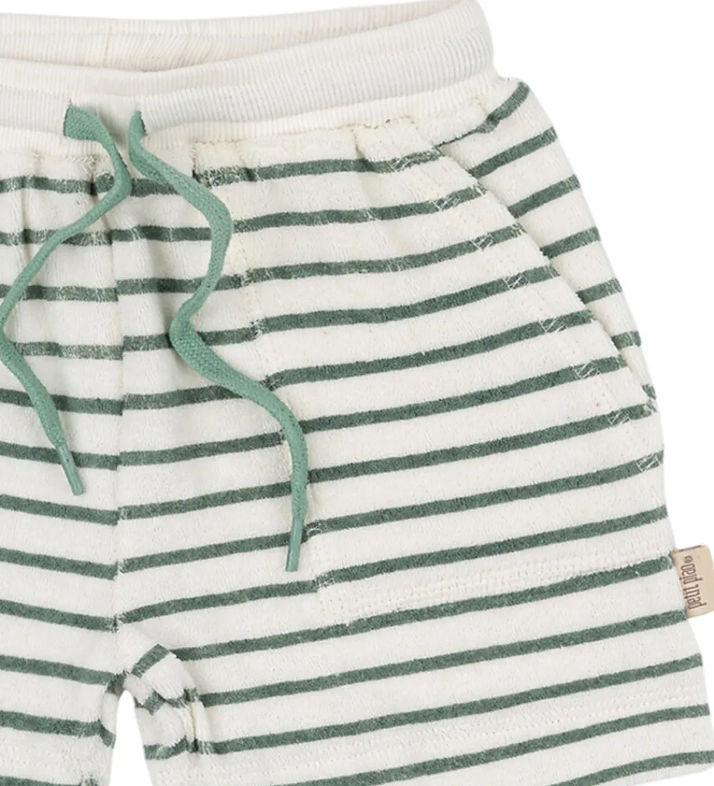 Petit Piao Shorts Og Knickers*Sweatshorts - Frotté - Pocket - Off white/green