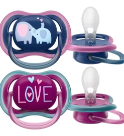 Philips Avent Sutter*Sutter - 2-pak - Ultra Air - Blå/Lilla m. Print