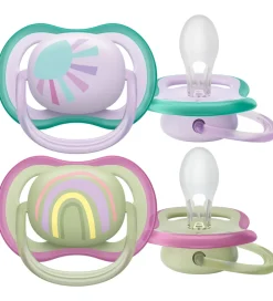 Philips Avent Sutter*Sutter - 2-pak - Ultra Air - Grøn/Lilla m. Print