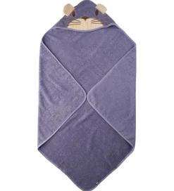 Pippi Baby Babyhåndklæde- Og Poncho*Babyhåndklæde - 83x83 cm - Lavendel m. Kat