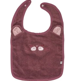 Hagesmække-Pippi Baby Pippi Hagesmæk - Frotté - Rose Brown m. Kat