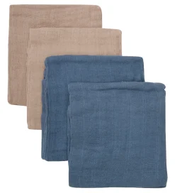 Pippi Baby Stofbleer*Pippi Stofbleer - 4 pak - 65x65 cm - China Blue/Beige