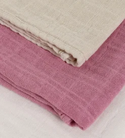 Stofbleer|Pusletid-Pippi Baby Pippi Stofbleer - Noos - 3-pak - Musselin - 65x65 - Mauve Orchid