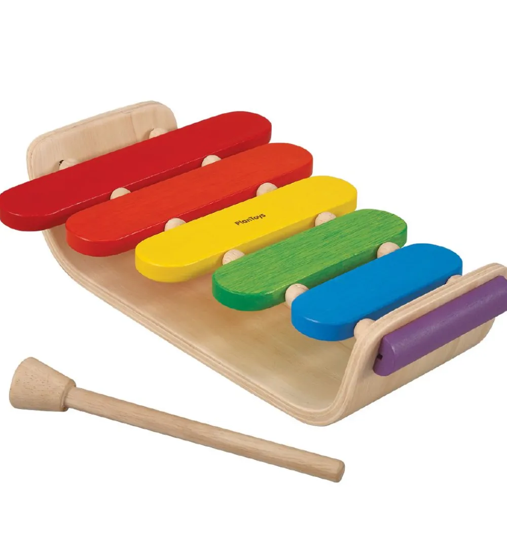 Musikinstrumenter-PlanToys Oval Xylofon - Multifarvet