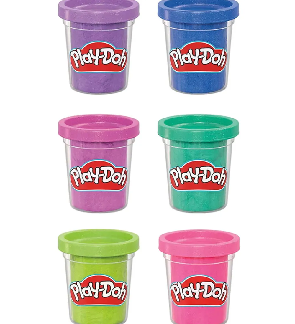 Modellervoks-Play-Doh Modellervokssæt - 6-pak - Sparkle Collection - 340g