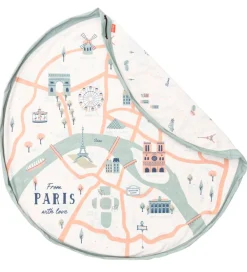 Legetæpper Og Legegulve|Opbevaringstæpper-Play&Go Legetøjstæppe - Ø140 - Paris Map