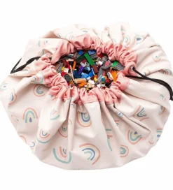 Opbevaringstæpper-Play&Go Legetøjstæppe - Ø140 cm - Rainbow