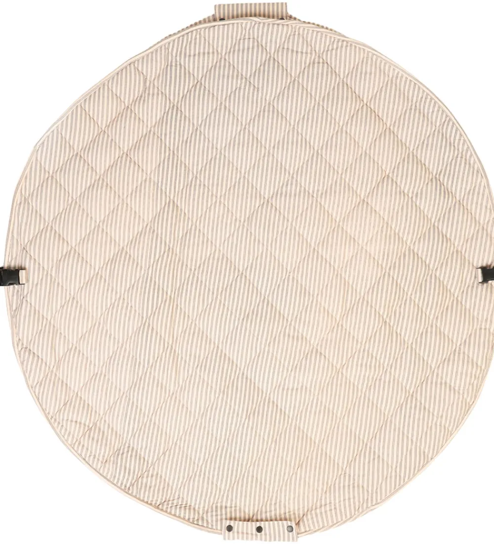 Play&Go Legetæpper Og Legegulve|Tæpper*Legetøjstæppe - Ø120 cm - Soft Organic - Stripes Blue