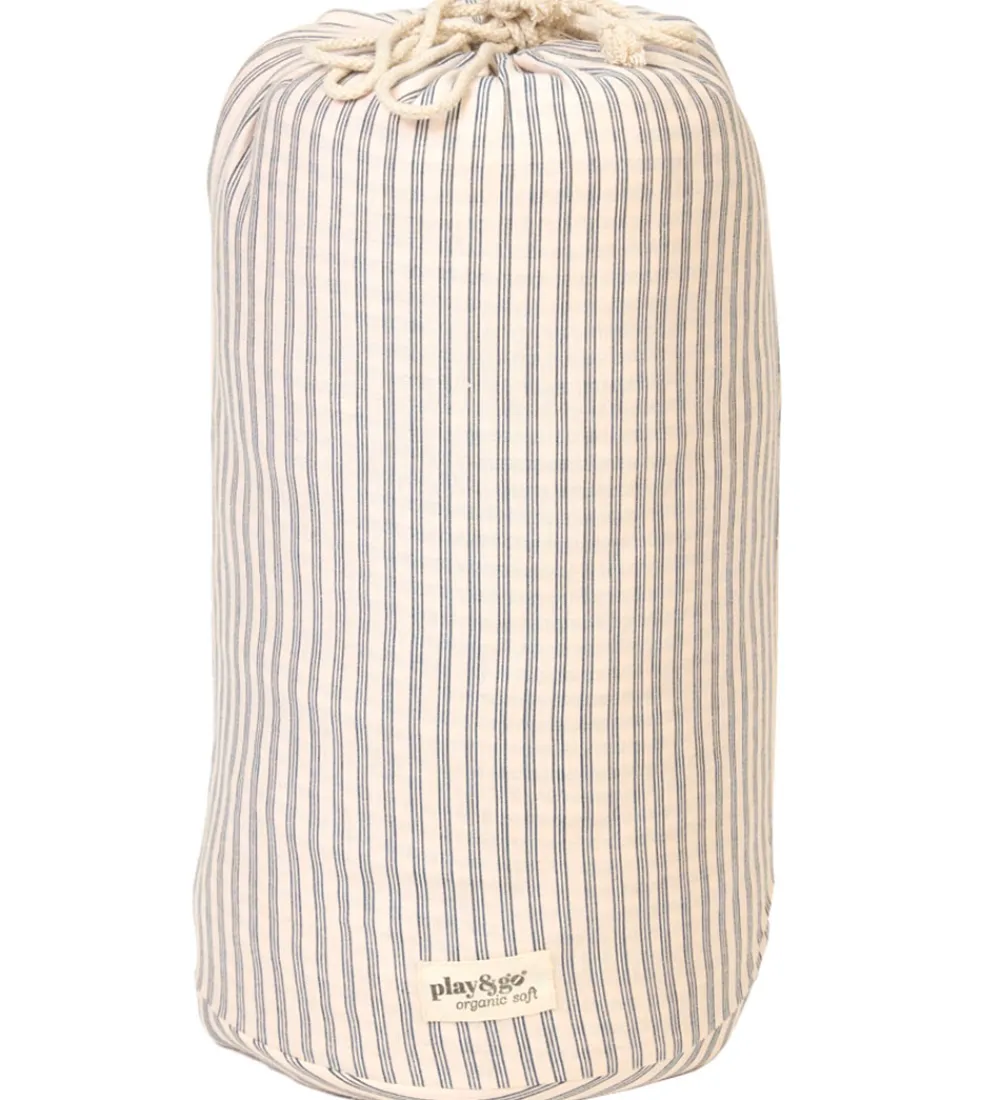 Play&Go Legetæpper Og Legegulve|Tæpper*Legetøjstæppe - Ø120 cm - Soft Organic - Stripes Blue