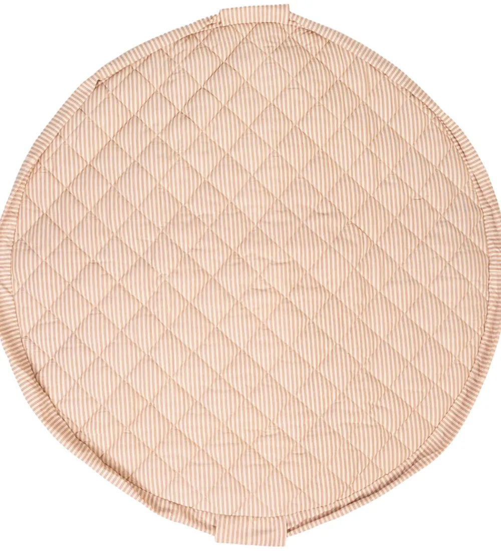 Legetæpper Og Legegulve|Tæpper-Play&Go Legetøjstæppe - Ø120 cm - Soft Organic - Stripes Brown