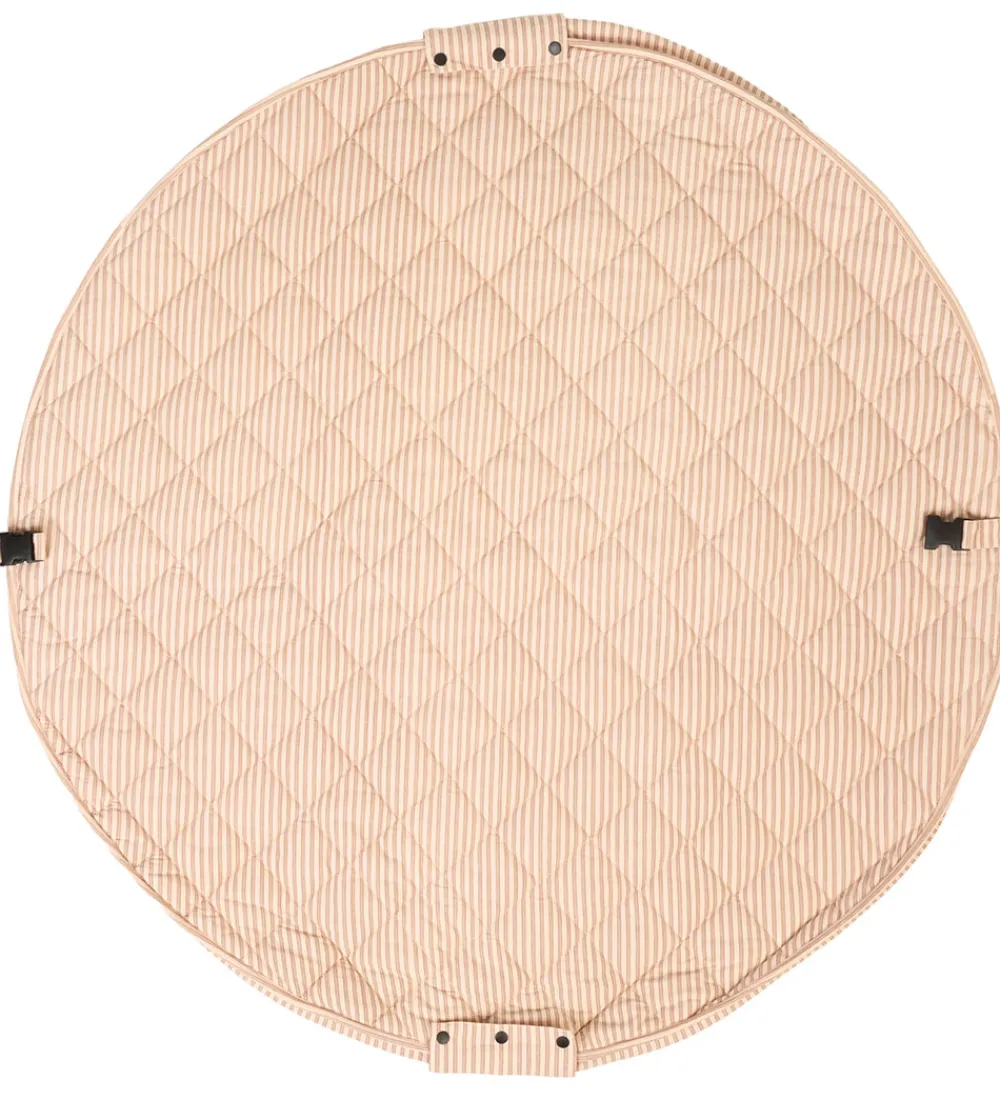 Legetæpper Og Legegulve|Tæpper-Play&Go Legetøjstæppe - Ø120 cm - Soft Organic - Stripes Brown