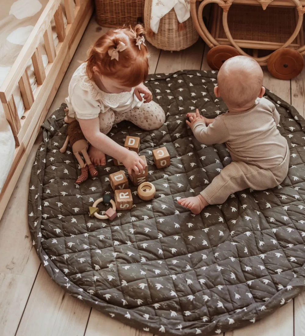 Play&Go Legetæpper Og Legegulve|Tæpper*Legetøjstæppe - Ø120 cm - Soft Organic - Bird