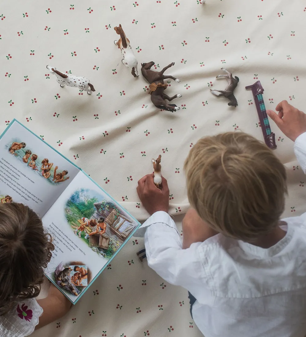 Legetæpper Og Legegulve|Opbevaringstæpper-Play&Go Legetøjstæppe - Ø140 cm - Cherry Cherry
