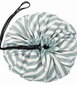 Play&Go Opbevaringstæpper*Legetøjstæppe - Ø140 cm - Stripes Green