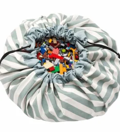 Play&Go Opbevaringstæpper*Legetøjstæppe - Ø140 cm - Stripes Green