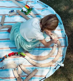 Play&Go Opbevaringstæpper*Legetøjstæppe - Outdoor - Ø140 cm - Stripes
