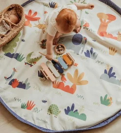 Legetæpper Og Legegulve|Opbevaringstæpper-Play&Go x Moulin Roty Legetøjstæppe - Ø140 cm - Les Toupitis
