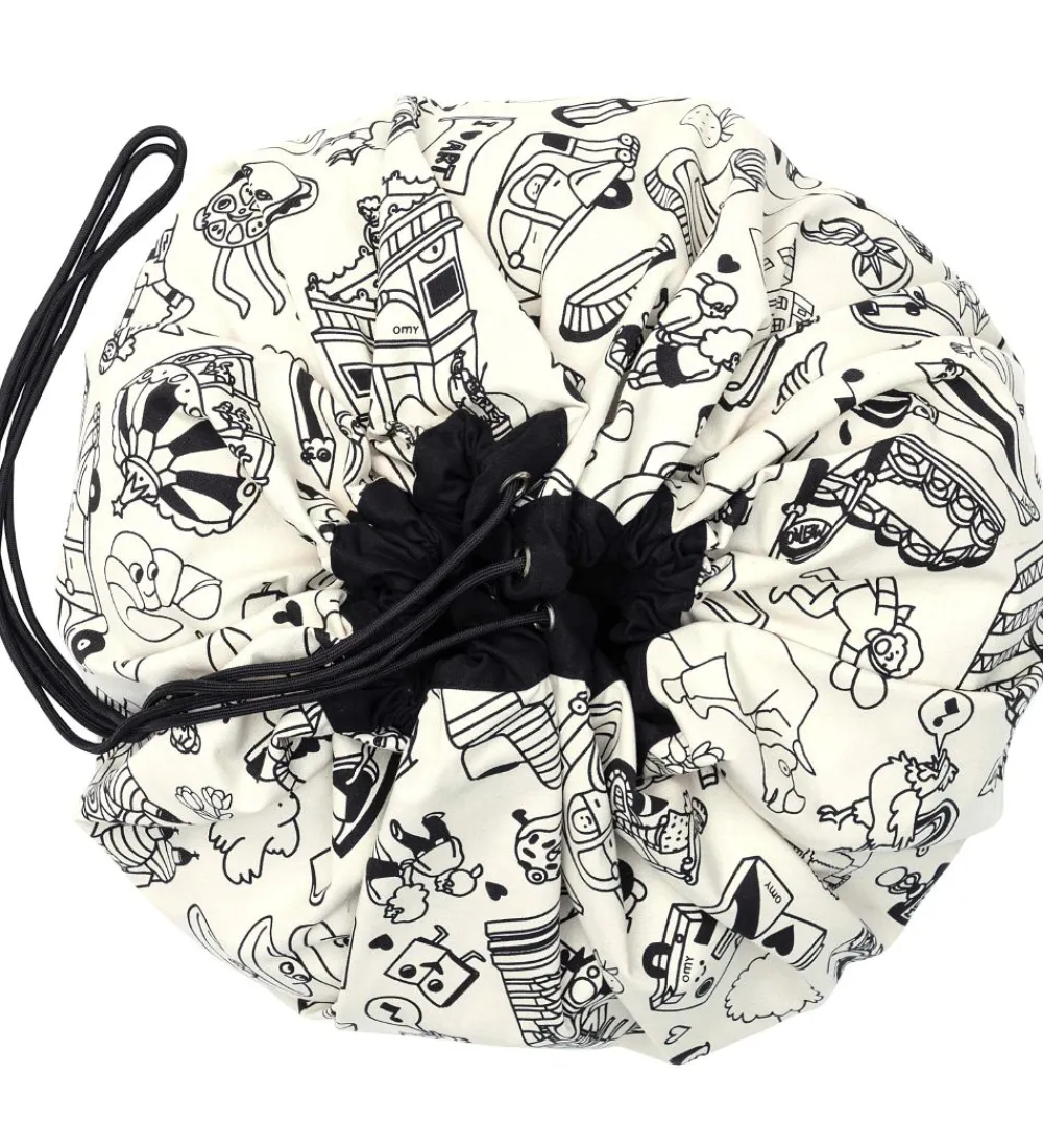 Play&Go Opbevaringstæpper*x OMY Legetøjstæppe m. Stoftuscher - Ø140 cm - Paris