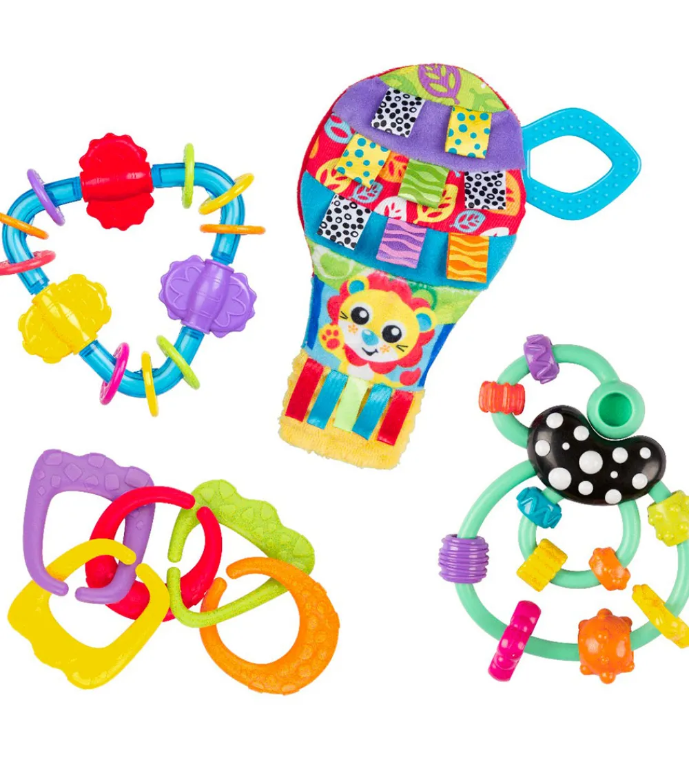 Playgro Bideringe*Gavesæt - Bidelegetøj - Up and Away - 4 Dele