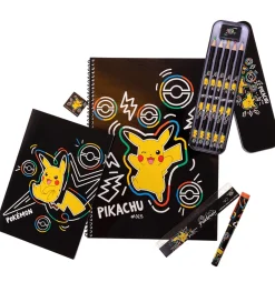 Pokémon Skriveredskaber*Farvesæt - Bumper Pack - Sort m. Pikachu