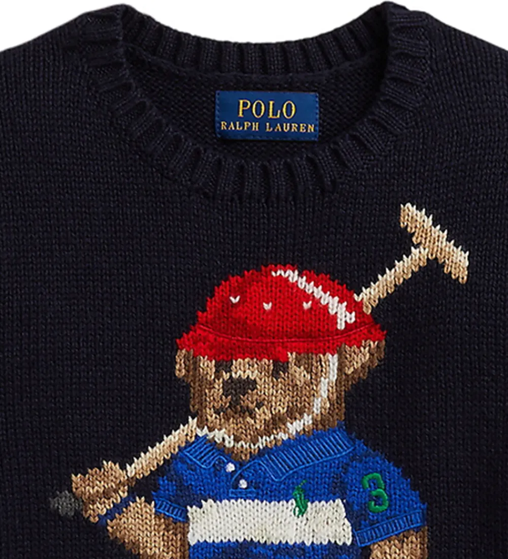 Polo Ralph Lauren Bluser|Drengetøj*Bluse - Strik - RL Navy m. Bamse