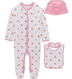 Polo Ralph Lauren Savlesmække*Gaveæske - 3 Dele - Hvid/Rosa m. Bamser