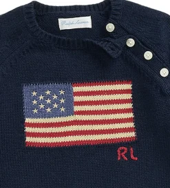 Polo Ralph Lauren Heldragter*Heldragt - Strik - Hunter Navy m. Flag