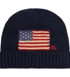 Polo Ralph Lauren Huer Og Hatte*Hue - Strik - Hunter Navy m. Flag