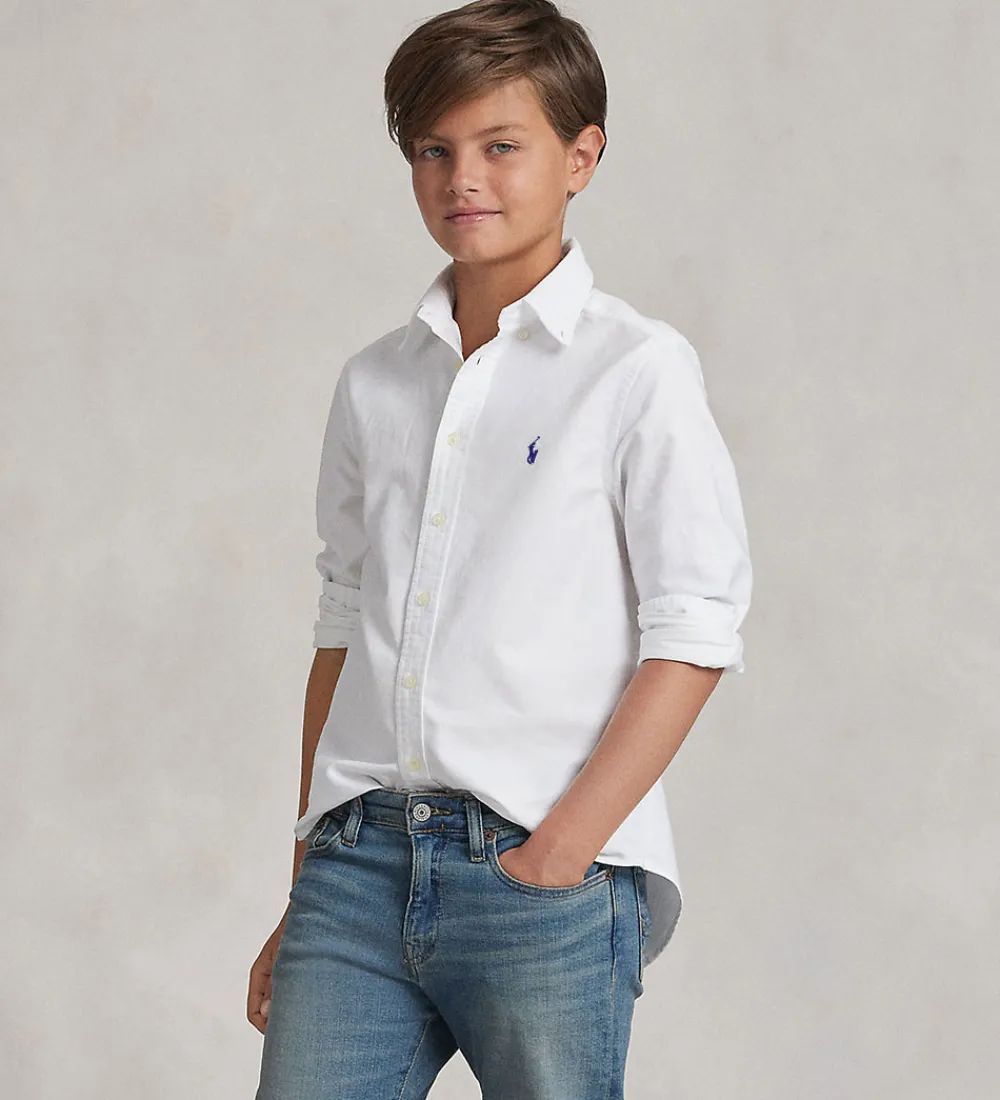 Konfirmationstøj-Polo Ralph Lauren Skjorte - Hør - Hvid