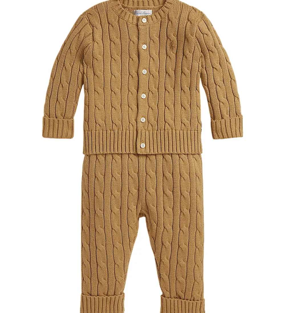 Striktrøjer-Polo Ralph Lauren Sæt - Cardigan/Bukser - Strik - Classic Camel