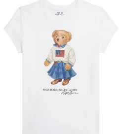 T-Shirts|Pigetøj-Polo Ralph Lauren T-shirt - Hvid m. Bamse