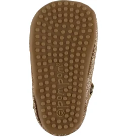 Begyndersko-Pom Pom Ballerina Hjemmesko - Beginners Heart - Gold Glitter