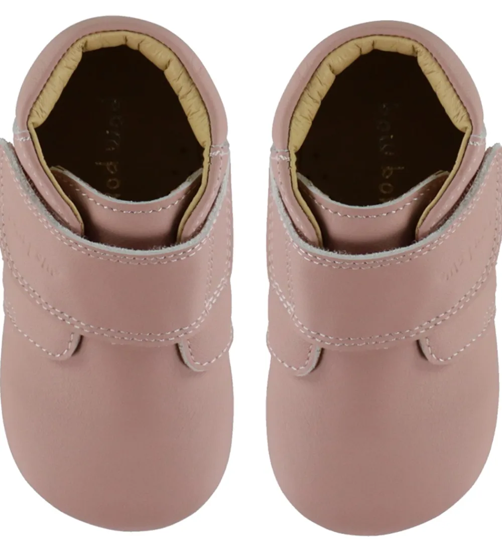 Børnesko Og Babysko|Begyndersko-Pom Pom Skindfutter - Beginners Velcro - Noos - Rose