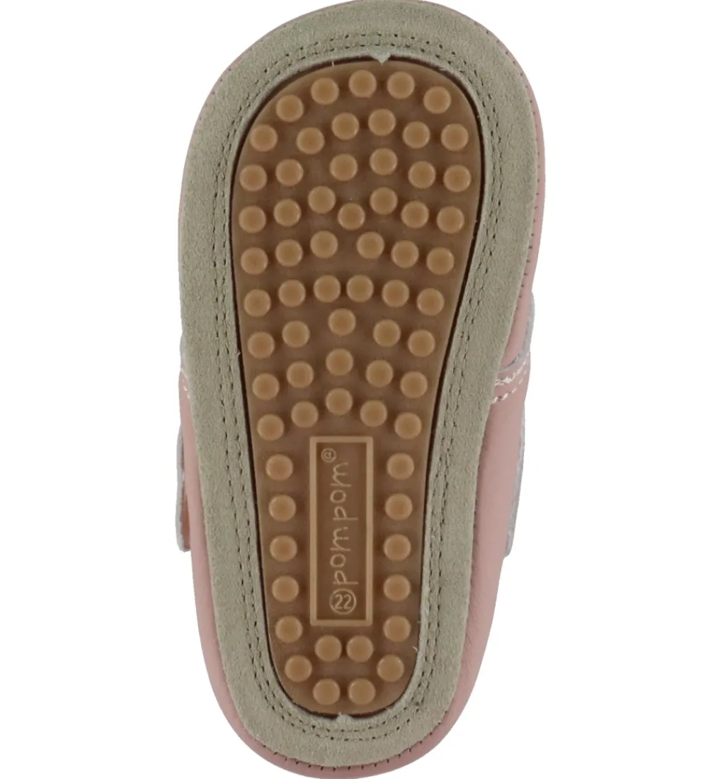 Børnesko Og Babysko|Begyndersko-Pom Pom Skindfutter - Beginners Velcro - Noos - Rose