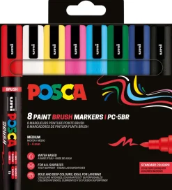 Posca Tuscher Og Farver|Kreativ Leg*Tuscher - PC-5BR - 8 stk. - Multifarvet