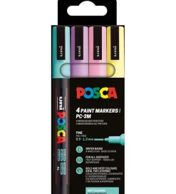 Posca Tuscher Og Farver*Tuscher - PC-3M - 4 stk. - Afdæmpede farver