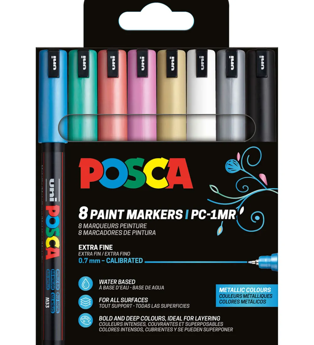 Tuscher Og Farver-Posca Tuscher - PC-1M - 8 stk. - Metallic Farver