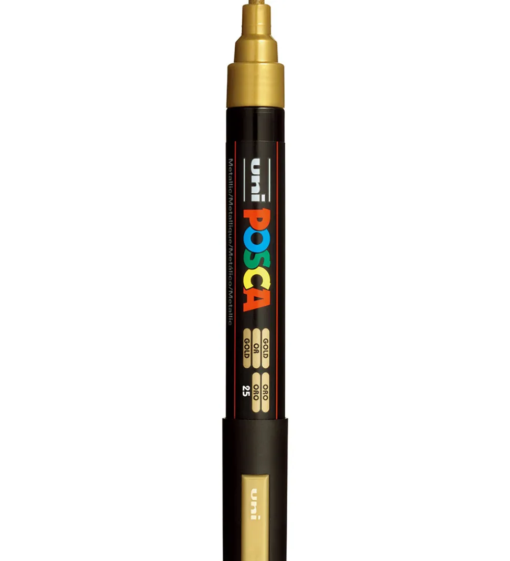 Tuscher Og Farver-Posca Tuscher - PC-5M - 4 stk. - Sort/Hvid/Sølv/Guld