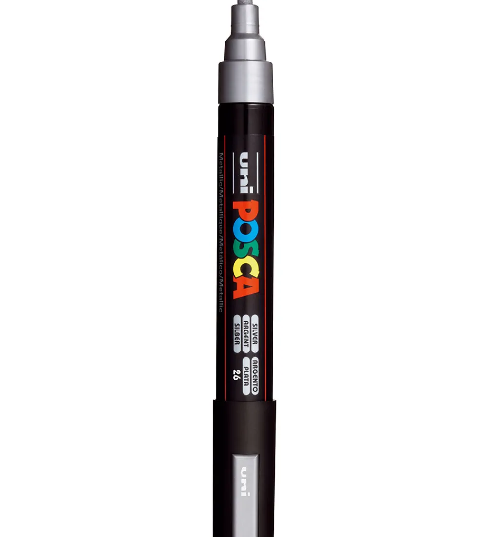 Tuscher Og Farver-Posca Tuscher - PC-5M - 4 stk. - Sort/Hvid/Sølv/Guld