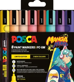 Tuscher Og Farver|Kreativ Leg-Posca Tuscher - PC-5M - 8 stk. - Manga Hero