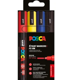 Tuscher Og Farver-Posca Tuscher - PC-5M - 4 stk. - Rød/Gul/Blå/Sort